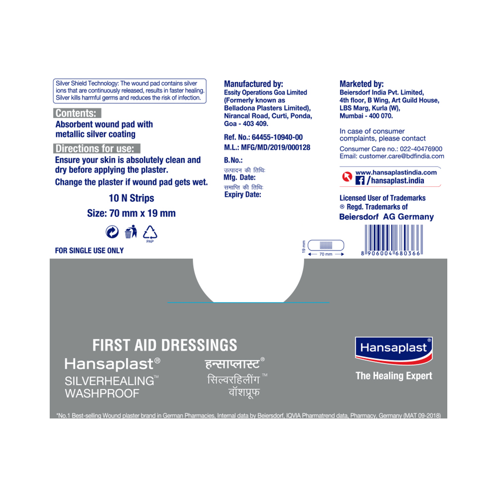 Hansaplast Silverhealing Washproof Band Aid, First Aid - Image 2