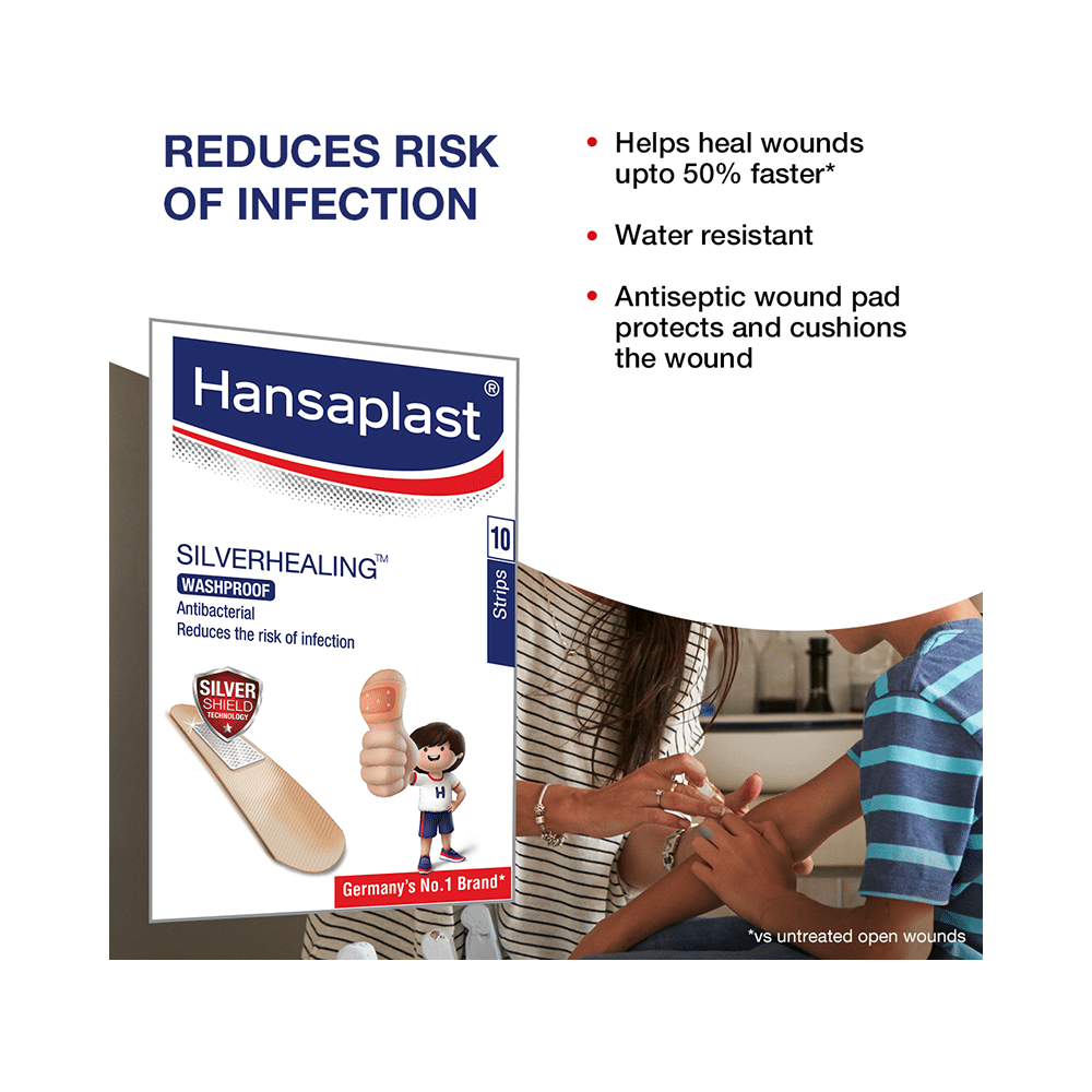 Hansaplast Silverhealing Washproof Band Aid, First Aid - Image 4