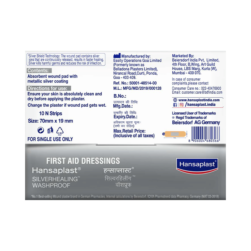 Hansaplast Silverhealing Washproof Band Aid, First Aid - Image 10