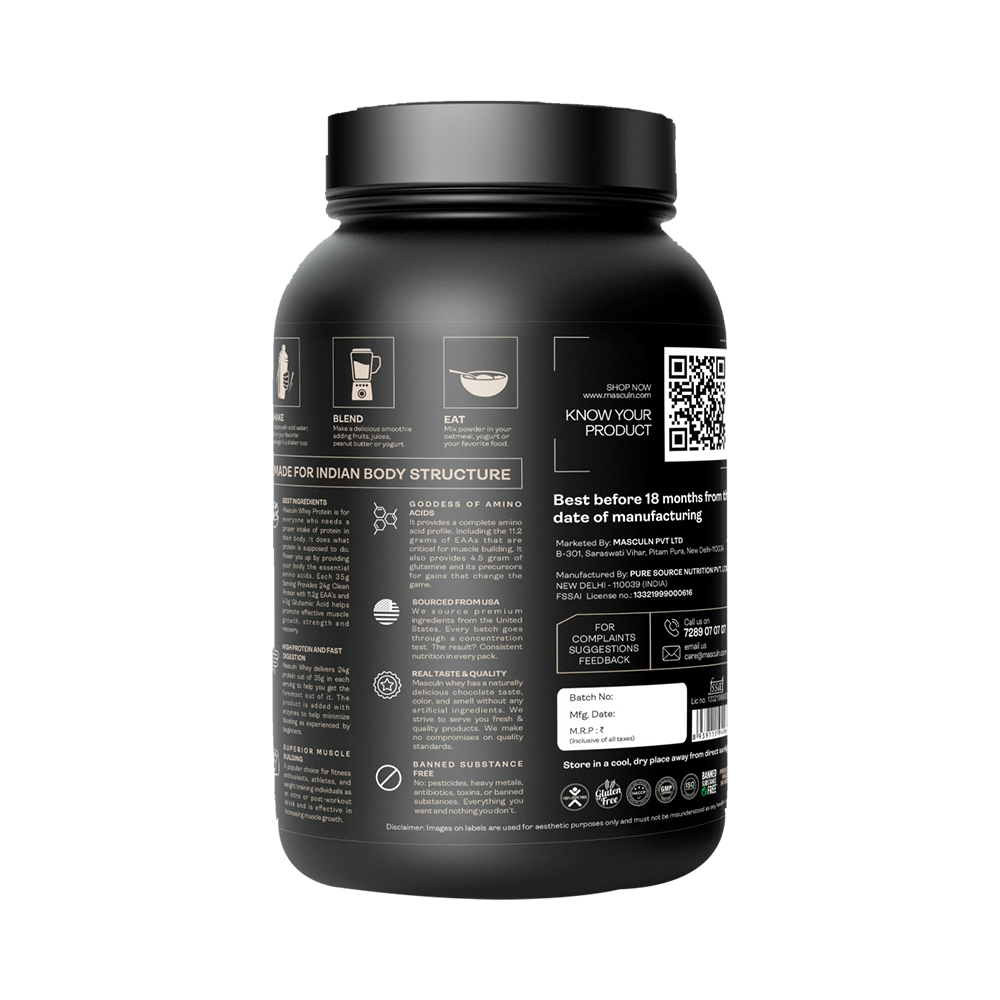 Masculn Whey Protein Concentrate Powder Divine Chocolate - Image 3