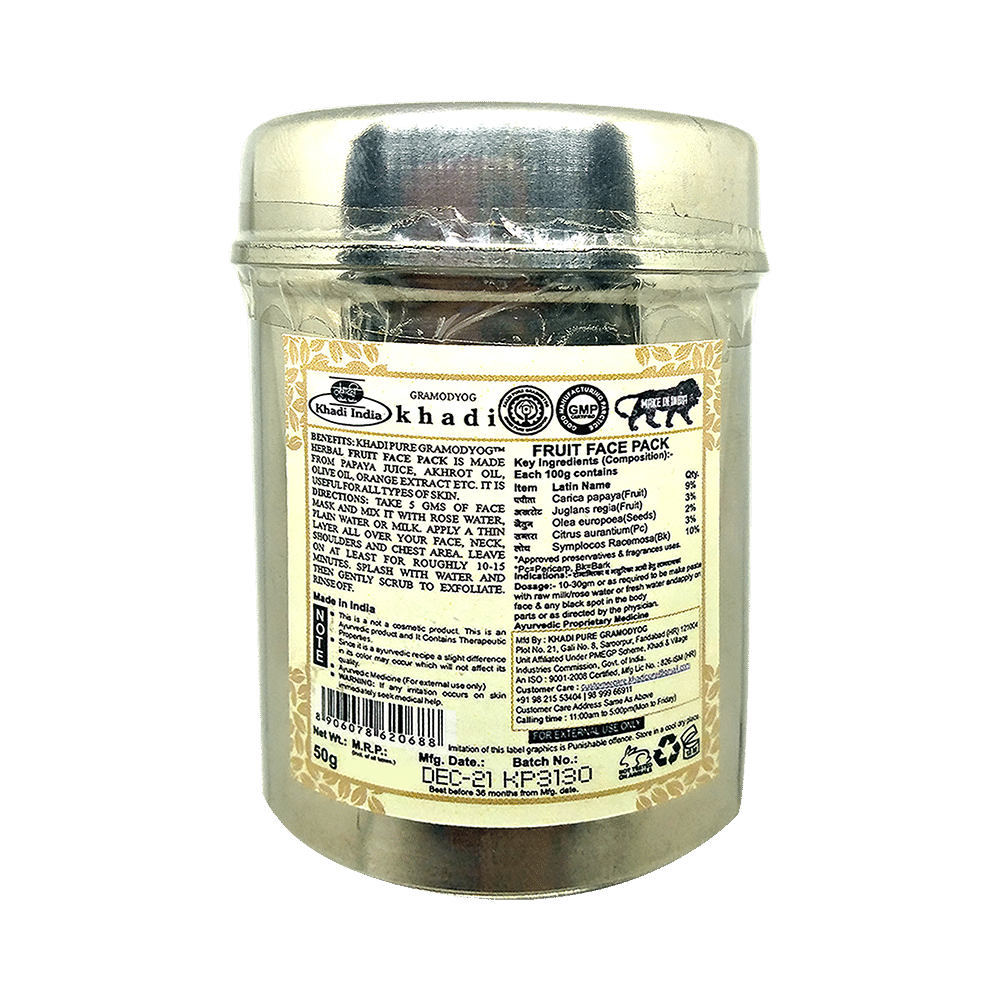 Khadi Pure Combo Pack of Herbal Fruit Face Pack & Herbal Rose & Orange Face Pack (50gm Each) - Image 2