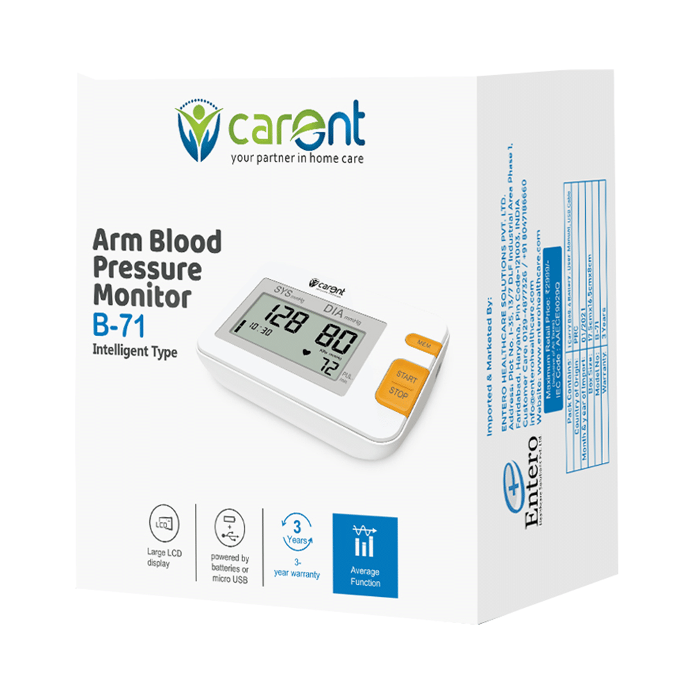 Carent B 71 Arm Blood Pressure Monitor Intelligent Type White - Image 2