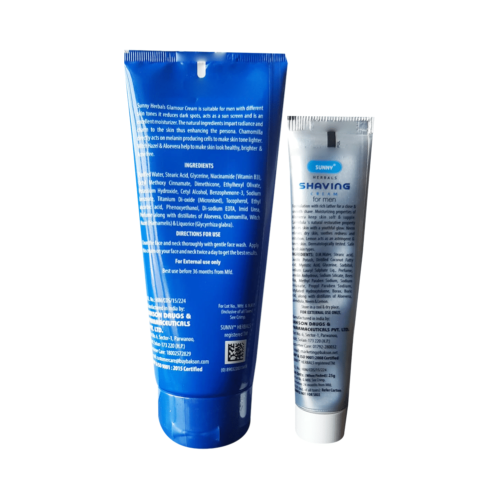 Sunny Herbals Glamour Cream for Reducing Dark Spots | For Men Cream with Sunny herbals Shaving Cream 25gm Free - Image 2