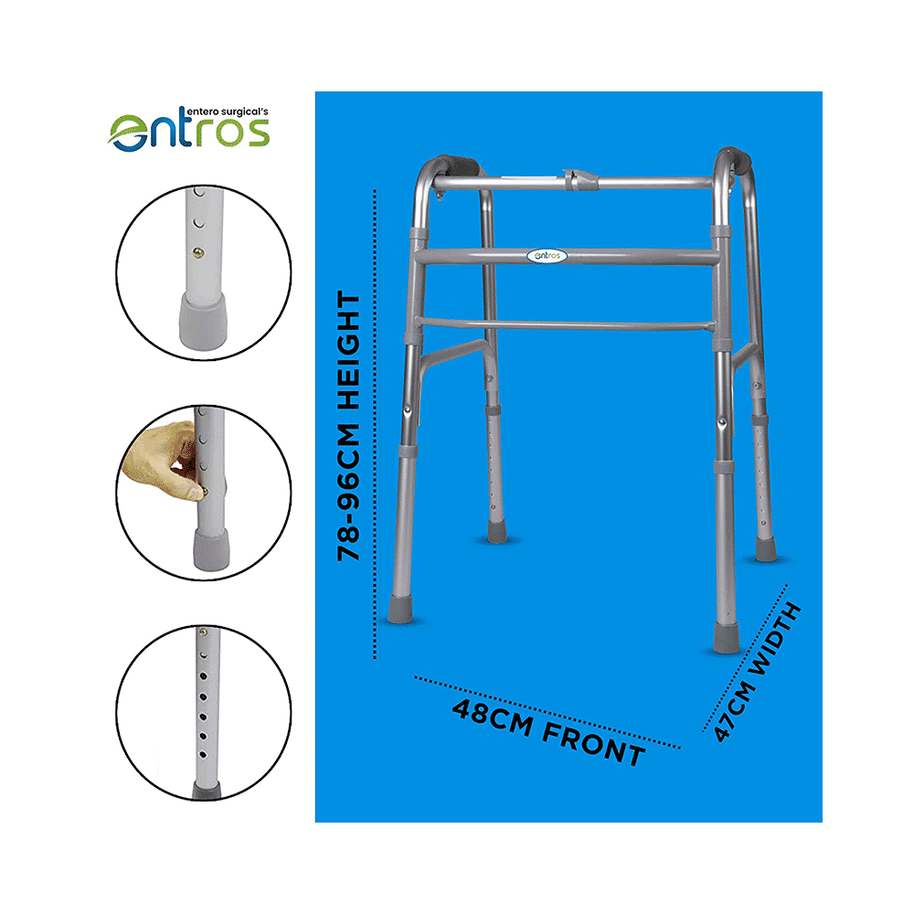 Entros SC4025 Portable Light Weight Aluminium Height Adjustable Foldable Walker - Image 4