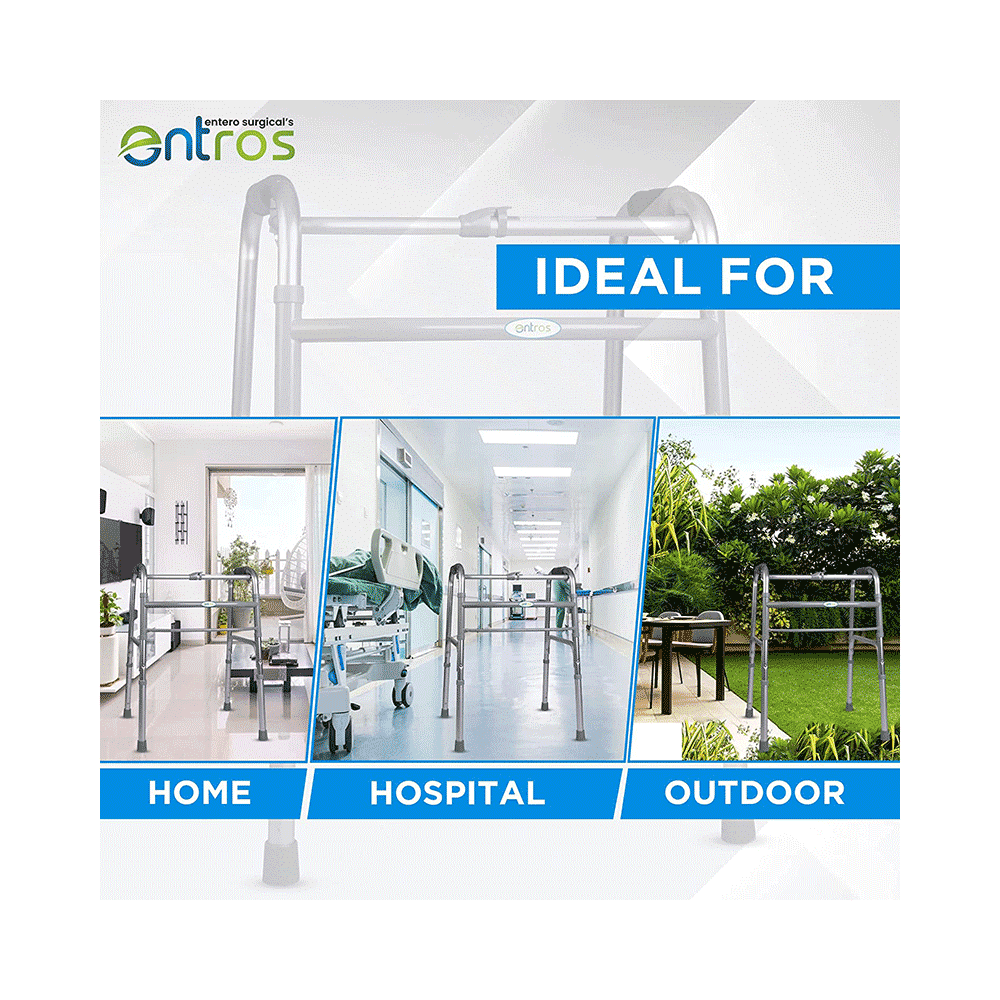 Entros SC4025 Portable Light Weight Aluminium Height Adjustable Foldable Walker - Image 5