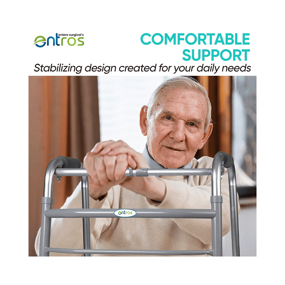 Entros SC4025 Portable Light Weight Aluminium Height Adjustable Foldable Walker - Image 6