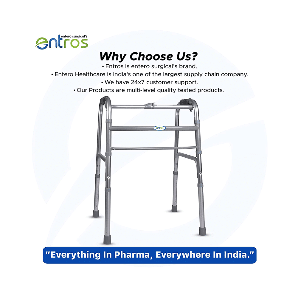 Entros SC4025 Portable Light Weight Aluminium Height Adjustable Foldable Walker - Image 2