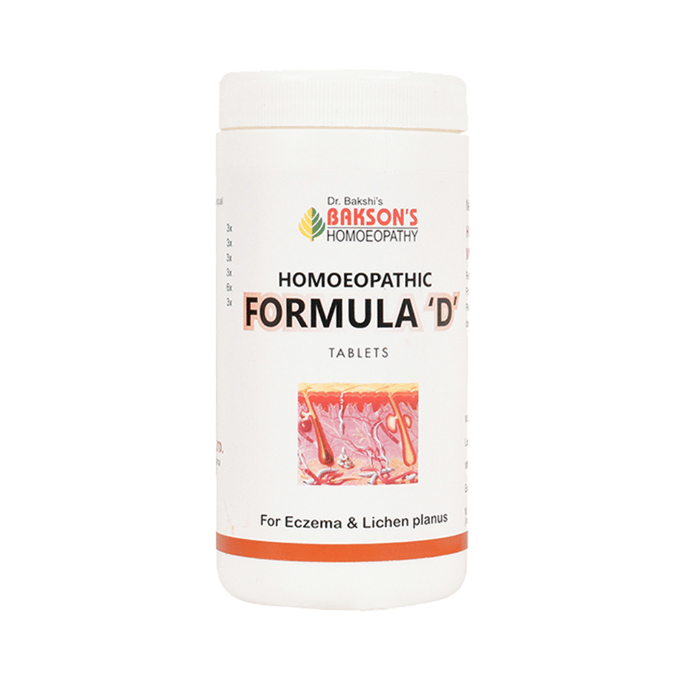 Bakson's Homeopathy Homoeopathic Formula 'D' Tablet - Image 1