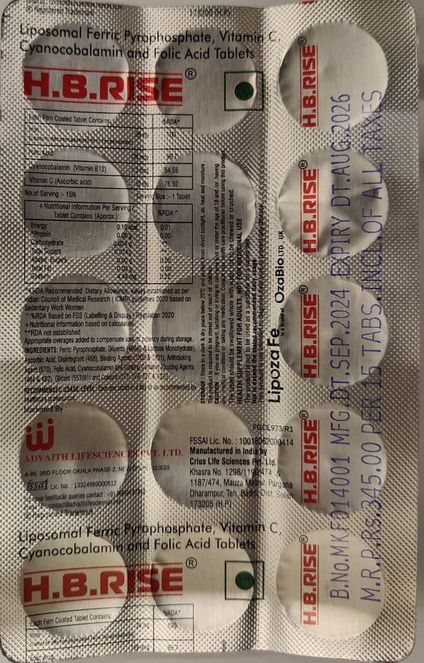 H.B.Rise Adults Tablet  - Image 1