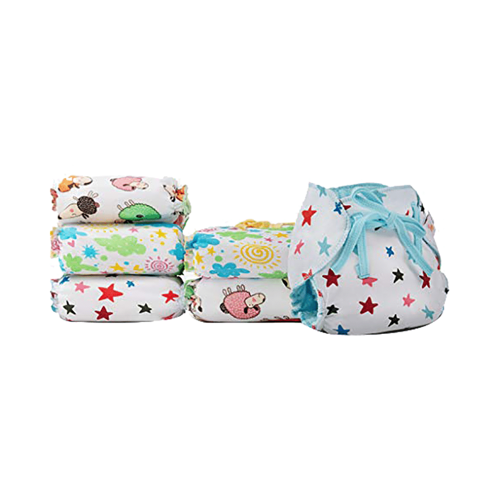 Superbottoms Organic Cotton Padded Dry Feel Langot/Nappy Size 1 Striking Whites - Image 1