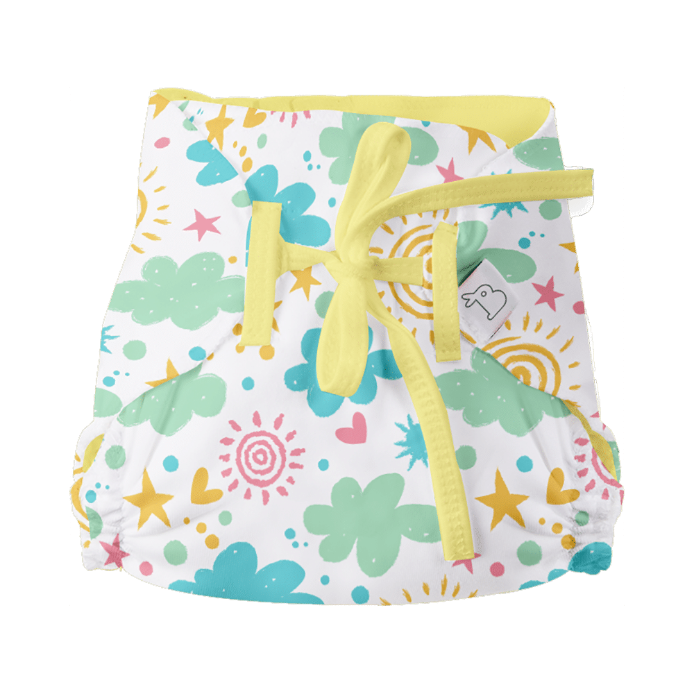 Superbottoms Organic Cotton Padded Dry Feel Langot/Nappy Size 1 Striking Whites - Image 2