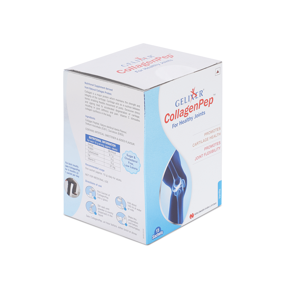Gelixer Collagen Pep Sachet for Joint Flexibility & Cartilage Health | Flavour Vanilla - Image 2