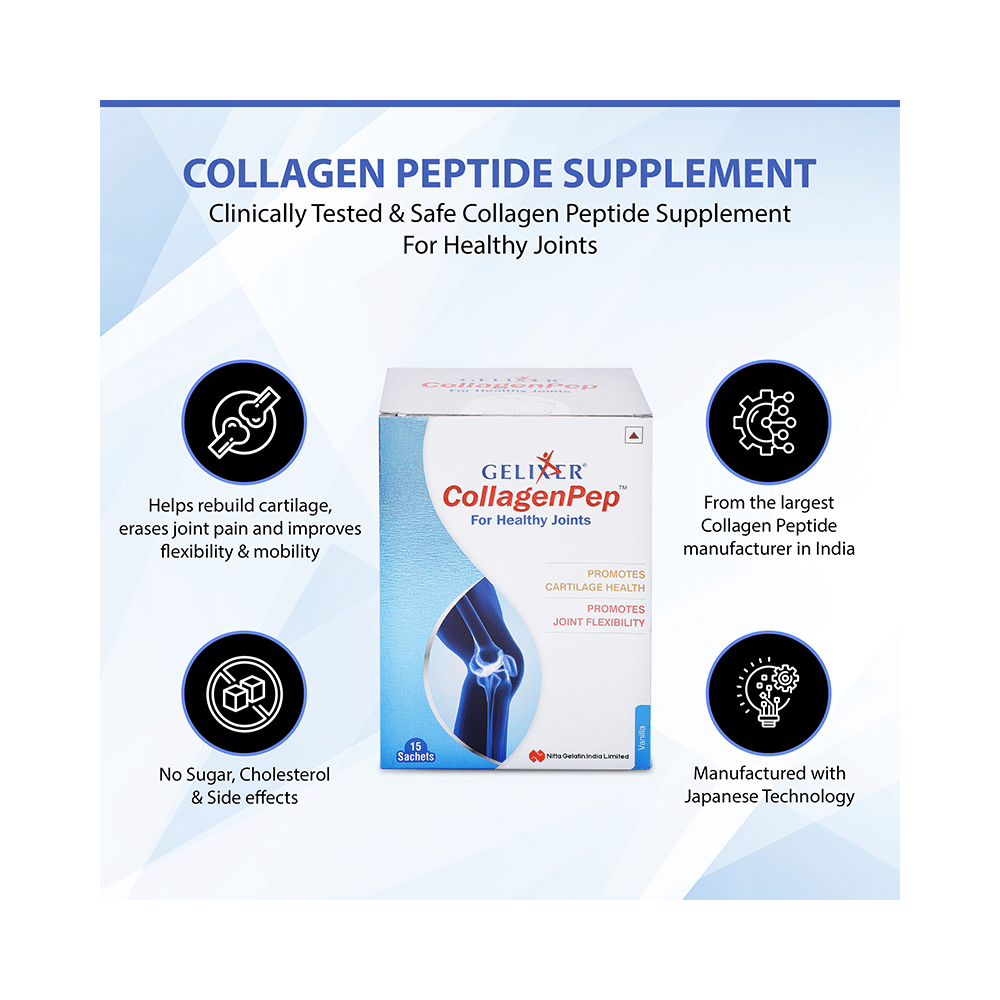 Gelixer Collagen Pep Sachet for Joint Flexibility & Cartilage Health | Flavour Vanilla - Image 6