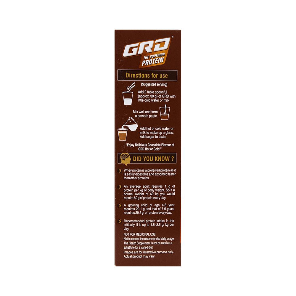 GRD Whey Protein with Vitamins & Minerals | Flavour Chocolate Powder - Image 5