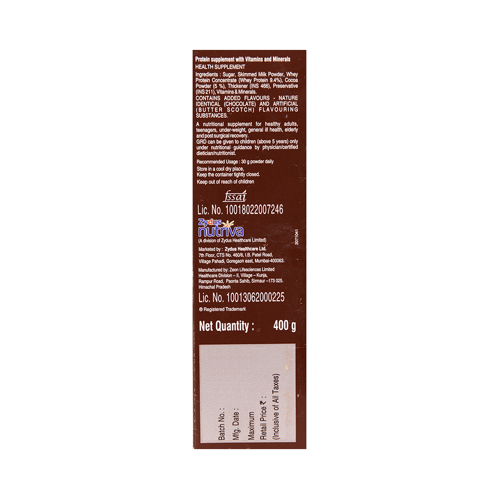 GRD Whey Protein with Vitamins & Minerals | Flavour Chocolate Powder - Image 4
