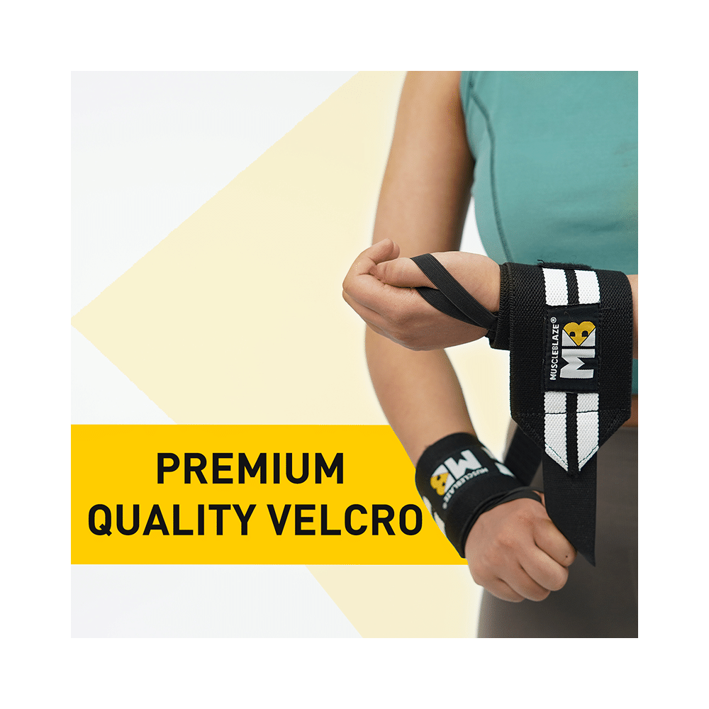 MuscleBlaze Wrist Support for Men & Women Black & White - Image 5