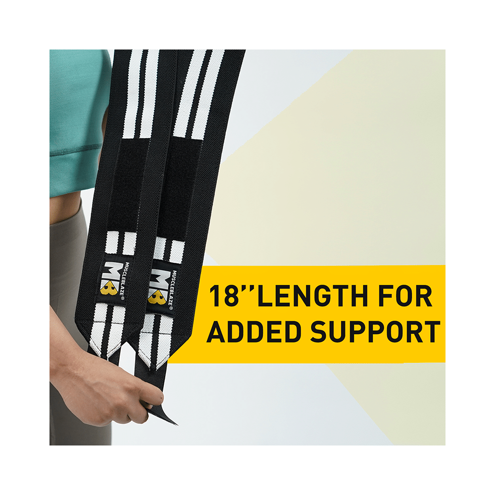 MuscleBlaze Wrist Support for Men & Women Black & White - Image 3