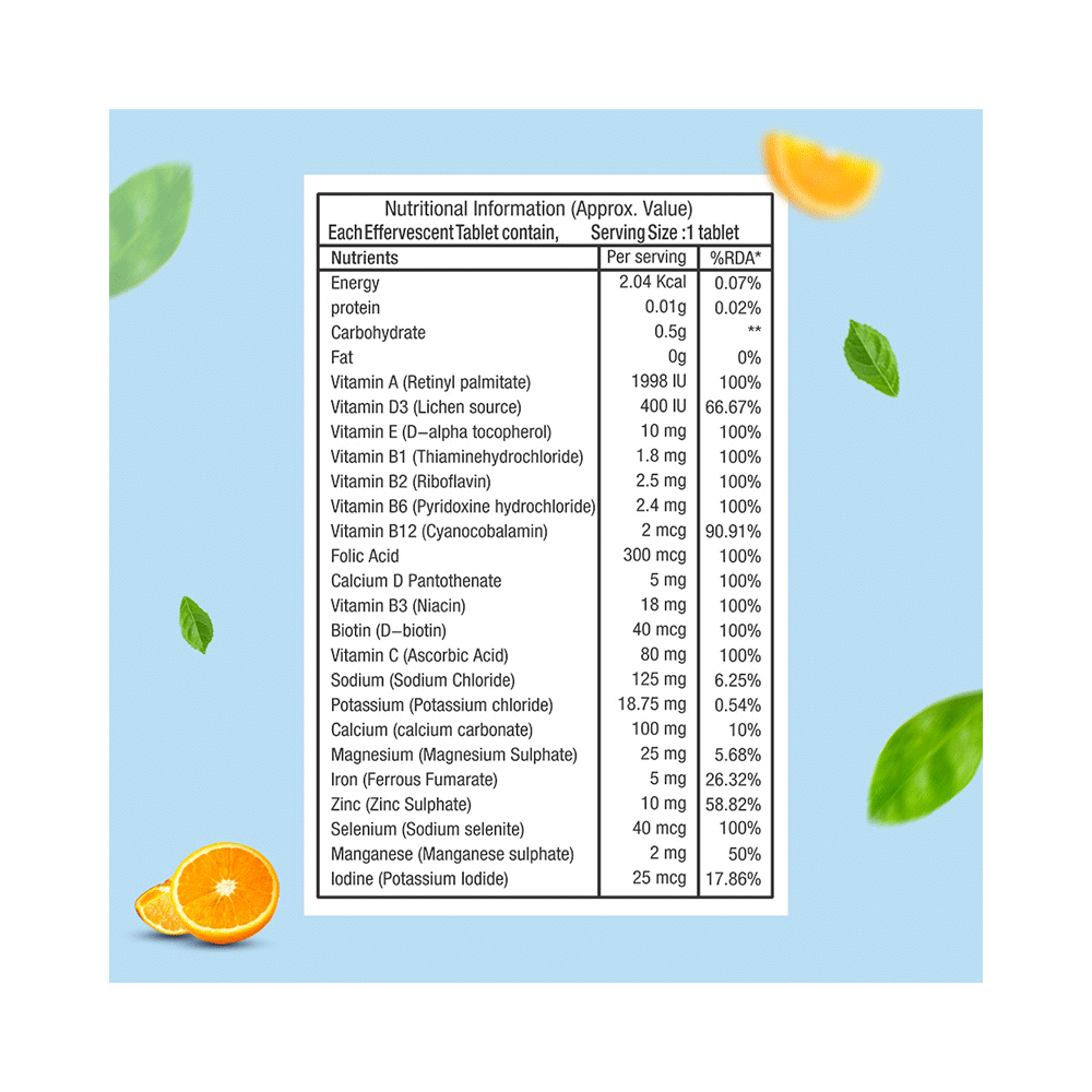 Demystik Multi Vitamin + Minerals with Biotin Effervescent Tablet Orange - Image 7