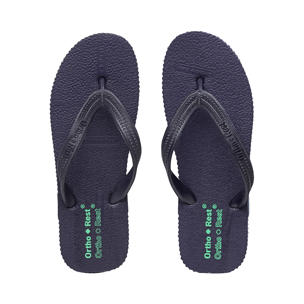 Ortho + Rest Unisex Hawaii Chappal Orthopedic Comfort, Bathroom Rubber Flip-Flops Navyblue 4 - Image 2