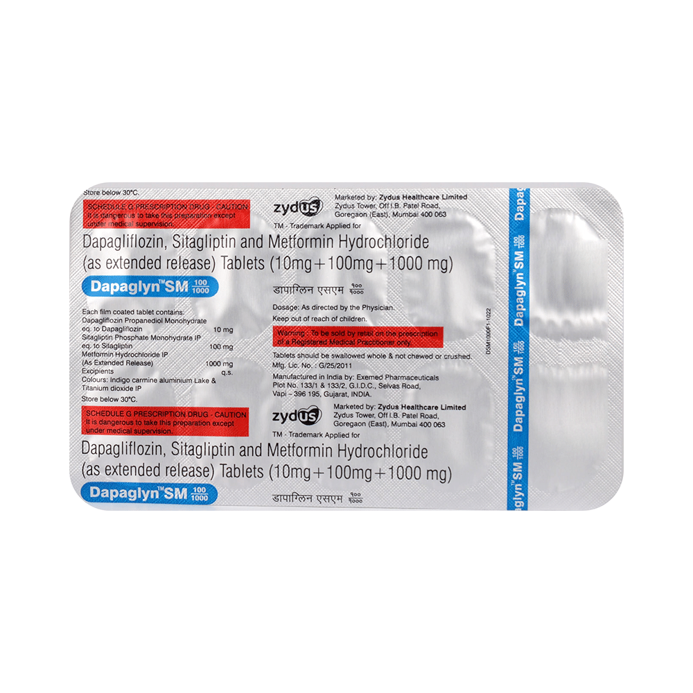 Dapaglyn SM 10mg/1000mg/100mg Tablet - Image 4
