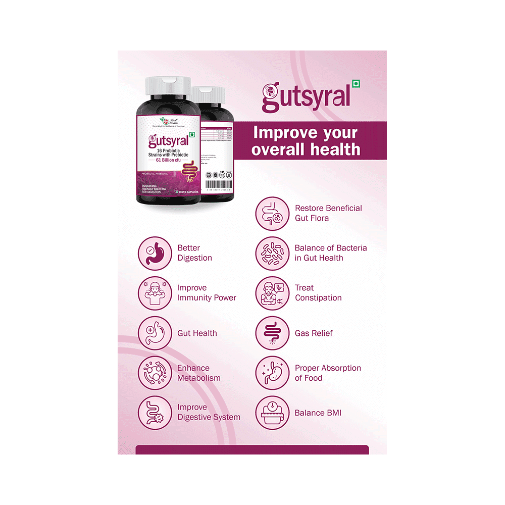 Hiral Health Gutsyral Veg Capsule (60 Each) - Image 5
