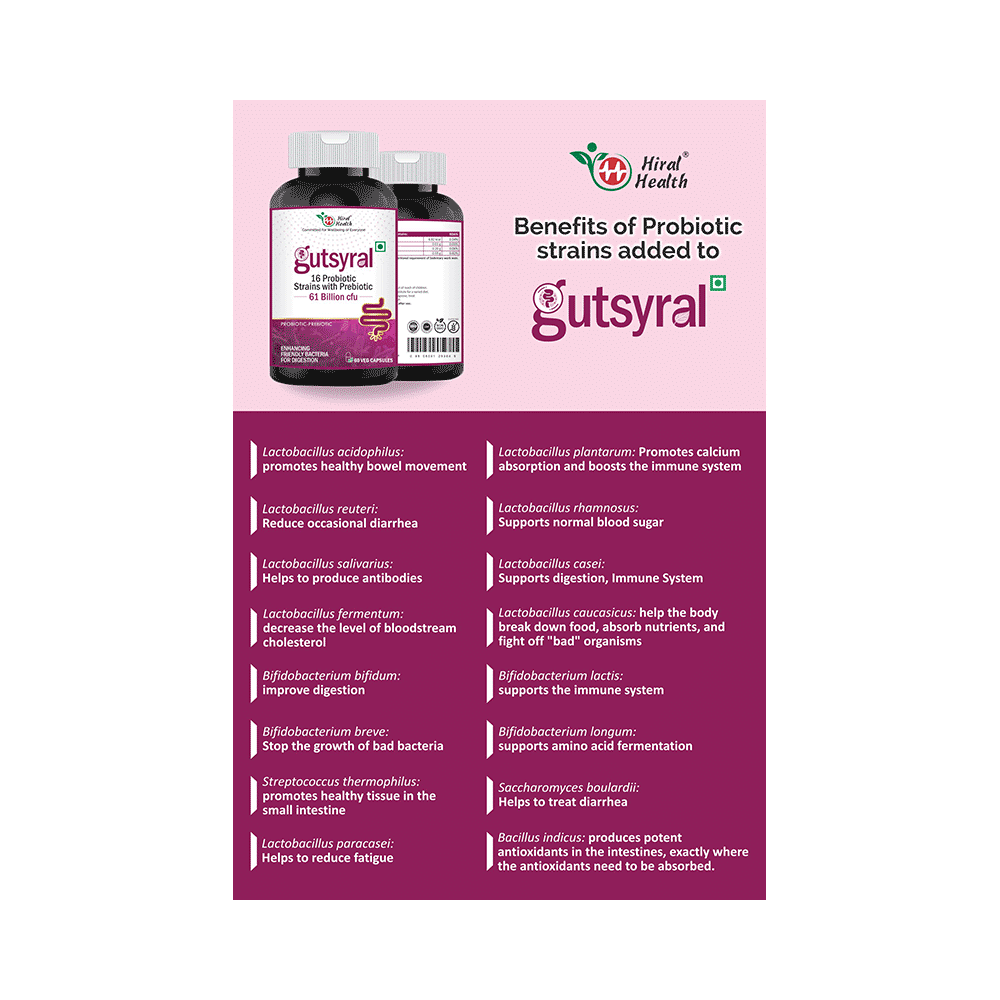 Hiral Health Gutsyral Veg Capsule (60 Each) - Image 6