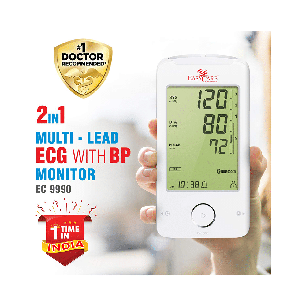 EASYCARE German Tech EC 9990 2 in 1 Multi-Lead ECG with BP Monitor Black - Image 2