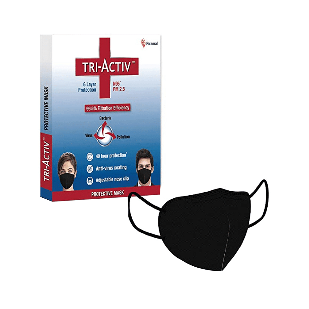 Tri-Activ 6 Layer Protection N95 PM2.5 Protective Mask Black - Image 1