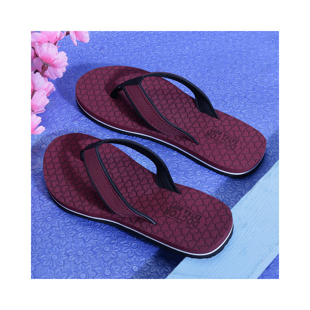 Doctor Extra Soft D 3 Women's Slippers with Bounce Back Technology Orthopaedic and Diabetic MCR Anti-skid Cushion Comfort Maroon 4 - Image 10
