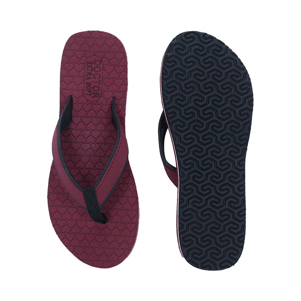 Doctor Extra Soft D 3 Women's Slippers with Bounce Back Technology Orthopaedic and Diabetic MCR Anti-skid Cushion Comfort Maroon 4 - Image 3