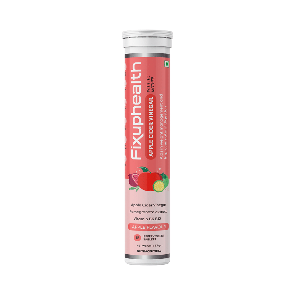 Fixuphealth Apple Cider Vinegar Effervescent Tablet with the Mother (15 Each) Apple