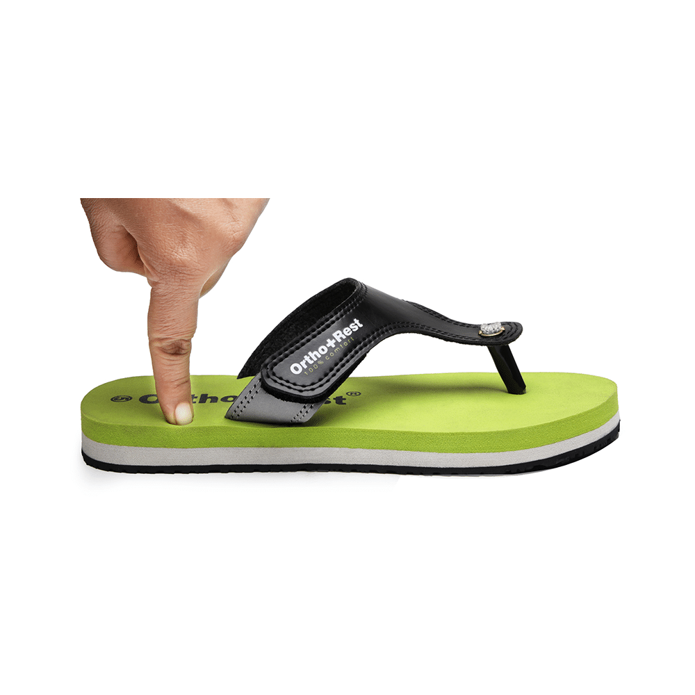 Ortho + Rest L700 Extra Soft Flip Flop Orthopedic Slippers for Women & Girls Olive 7 - Image 5