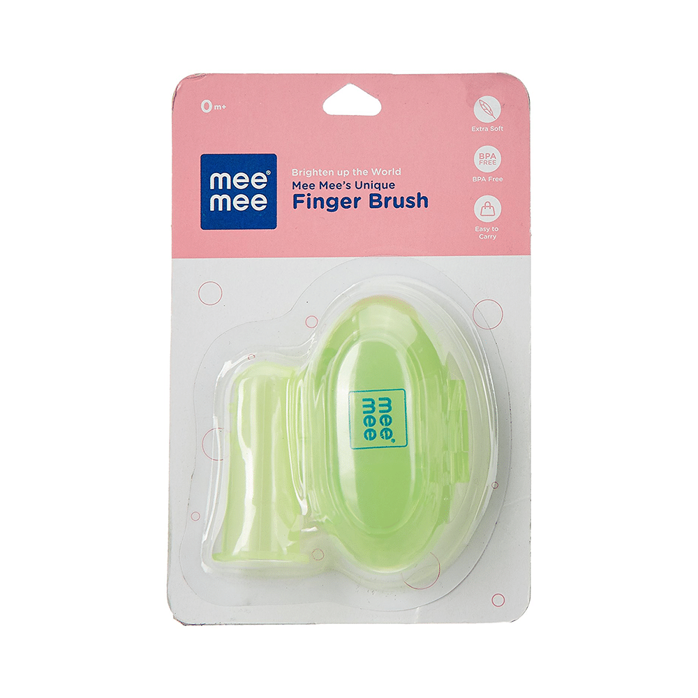 Mee Mee Unique Finger Brush with Cover Green