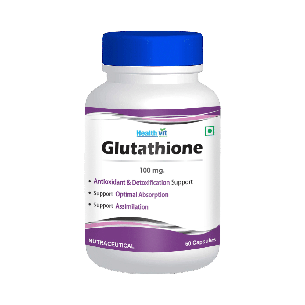 HealthVit L-Glutathione Reduced 100mg | With Antioxidants | For Skin &  Detoxification | Capsule