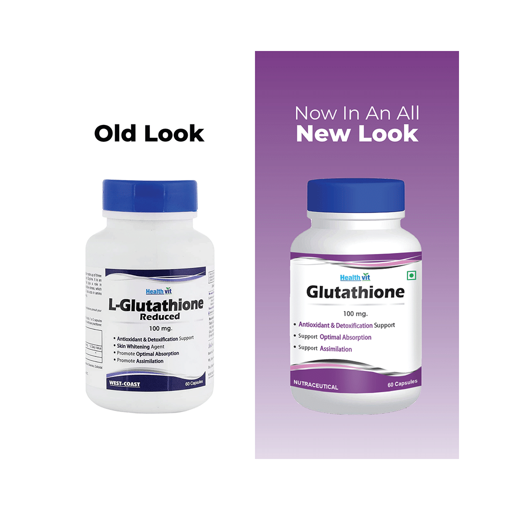 HealthVit L-Glutathione Reduced 100mg | With Antioxidants | For Skin &  Detoxification | Capsule - Image 4