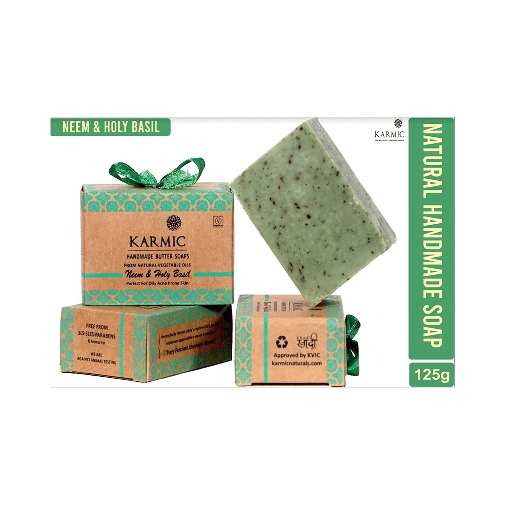 Karmic Neem & Holy Basil Handmade Butter Soap - Image 3