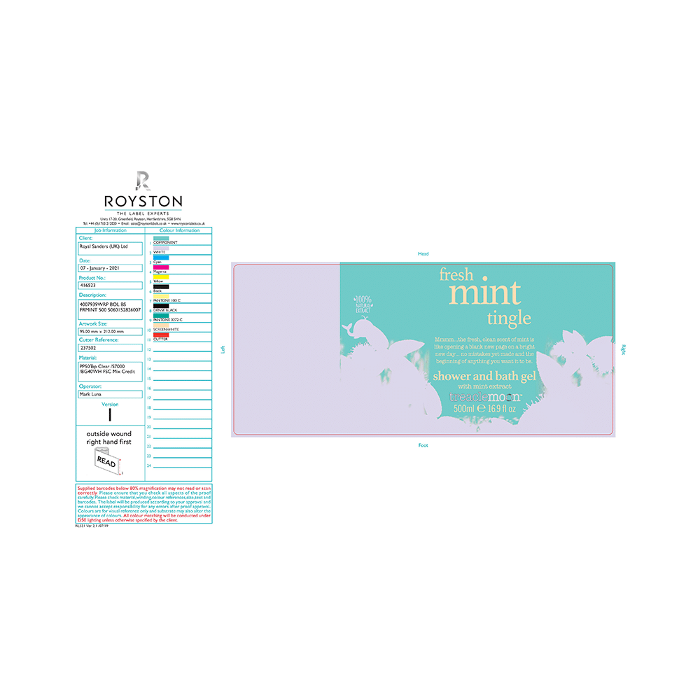Treaclemoon Fresh Mint Tingle Shower and Bath Gel - Image 2