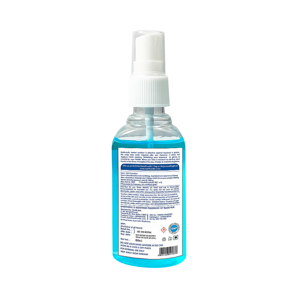 Earthvedic Instant Hand Sanitizer Spray (60ml Each) - Image 2