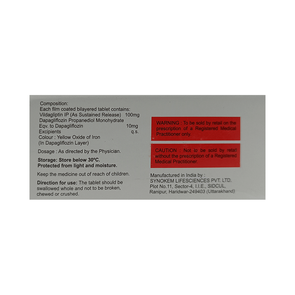 Vildasmart Dapa 100/10 Tablet SR - Image 2