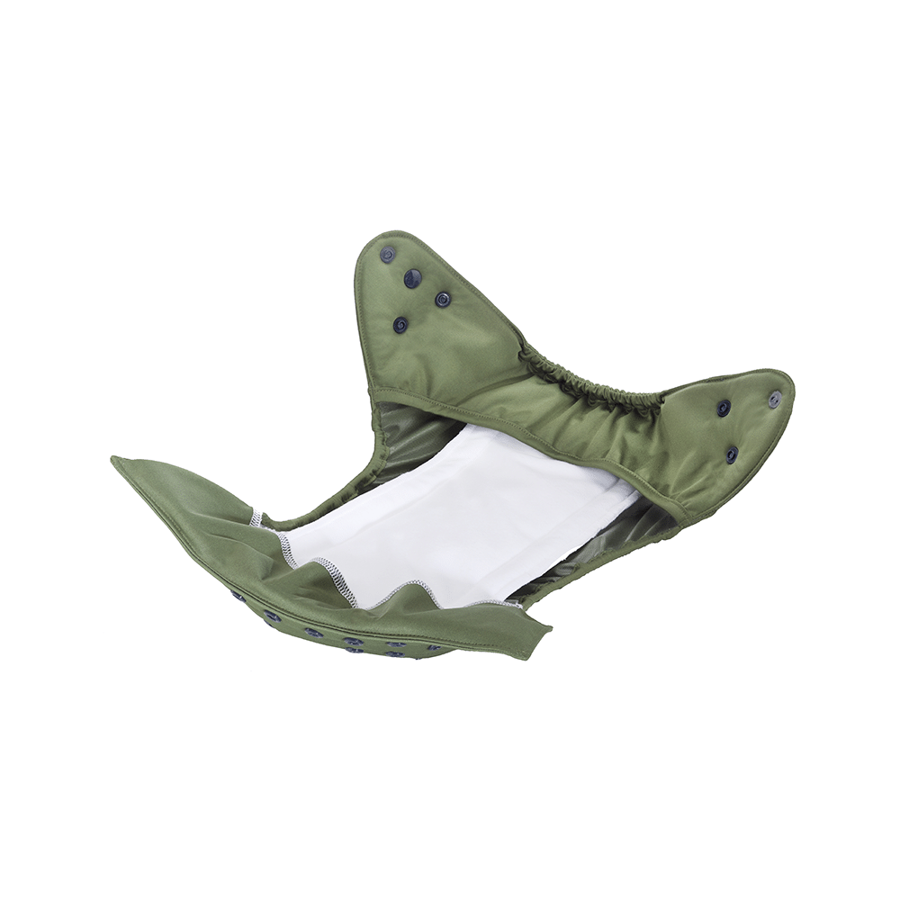 Bumberry Adjustable Reusable Cloth Pocket Diaper With 1 Three-Layer Microfiber Inserts for Babies Olive - Image 3