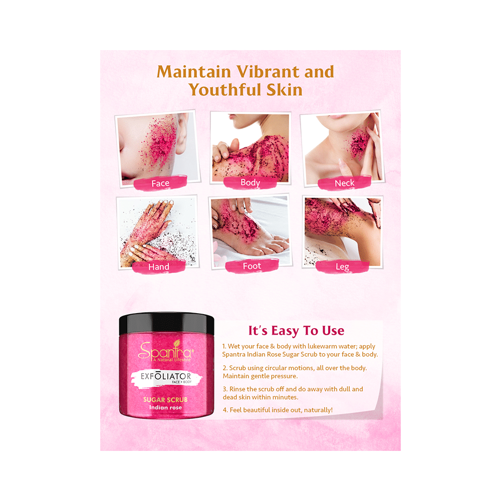 Spantra Exfoliator Sugar Scrub Indian Rose - Image 4