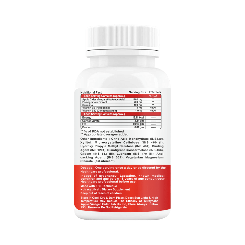 Mirayaahs Apple Cider Vinegar ACV for Weight Management & Detox | Tablet - Image 3
