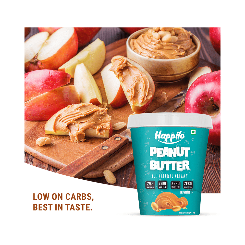 Happilo All Natural Unsweetened Peanut Butter Creamy - Image 6