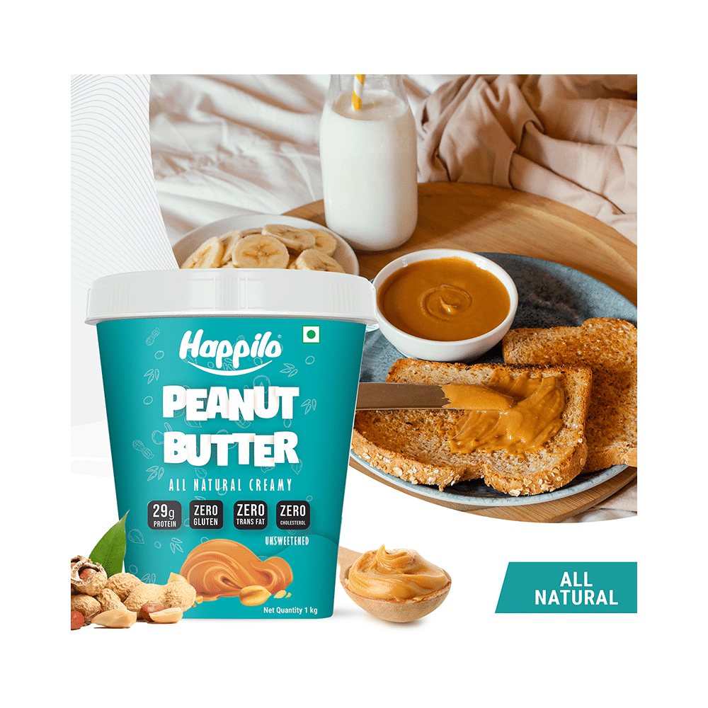 Happilo All Natural Unsweetened Peanut Butter Creamy - Image 4