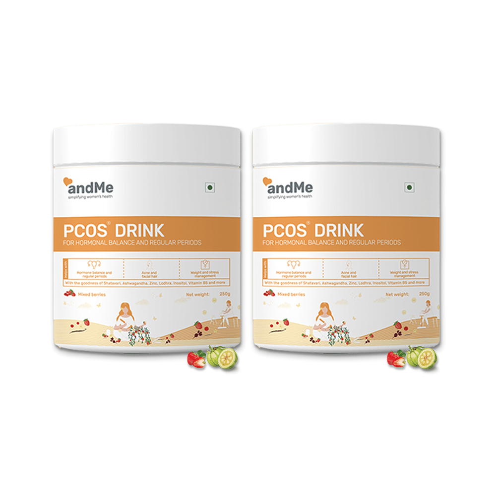 Andme PCOS Drink for Hormonal Balance & Regular Periods (250gm Each) Mixed Berries - Image 1