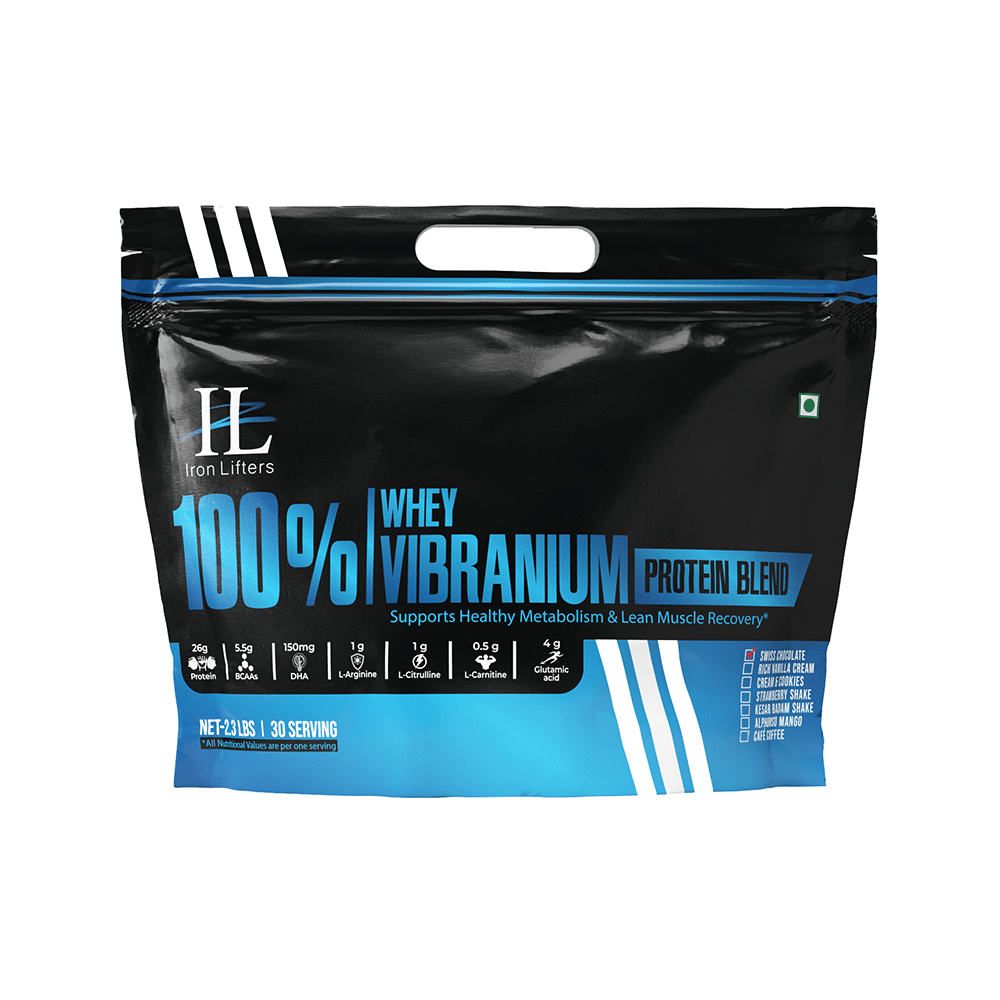 Iron Lifters 100% Whey Vibranium Protein Blend Powder Swiss Chocolate - Image 1