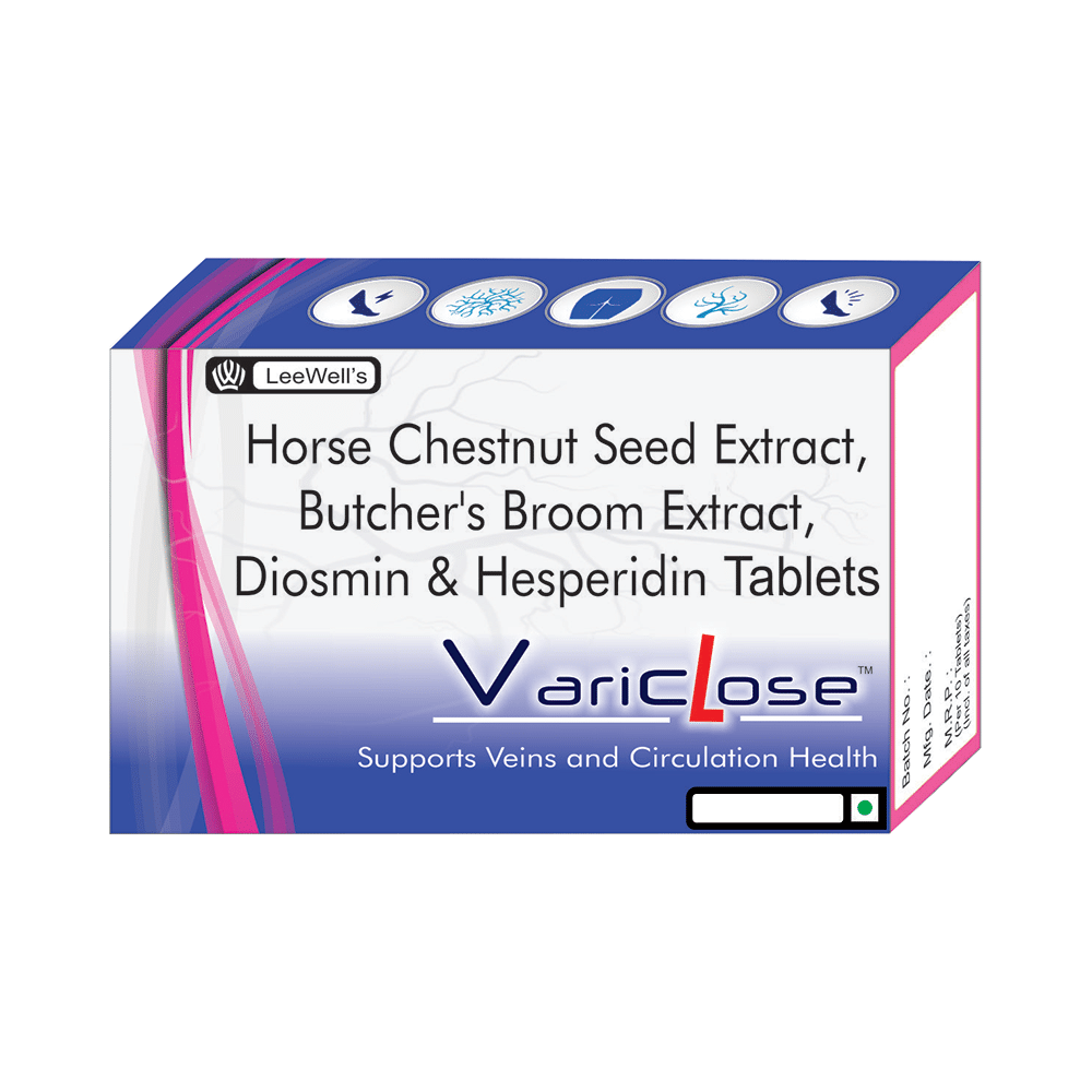 Variclose Poor Blood Flow, Micro Circulation Aid for Varicose Veins & Piles - Aescin, Diosmin & Hesperidin Tablet