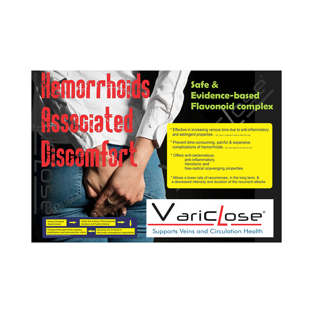 Variclose Poor Blood Flow, Micro Circulation Aid for Varicose Veins & Piles - Aescin, Diosmin & Hesperidin Tablet - Image 4