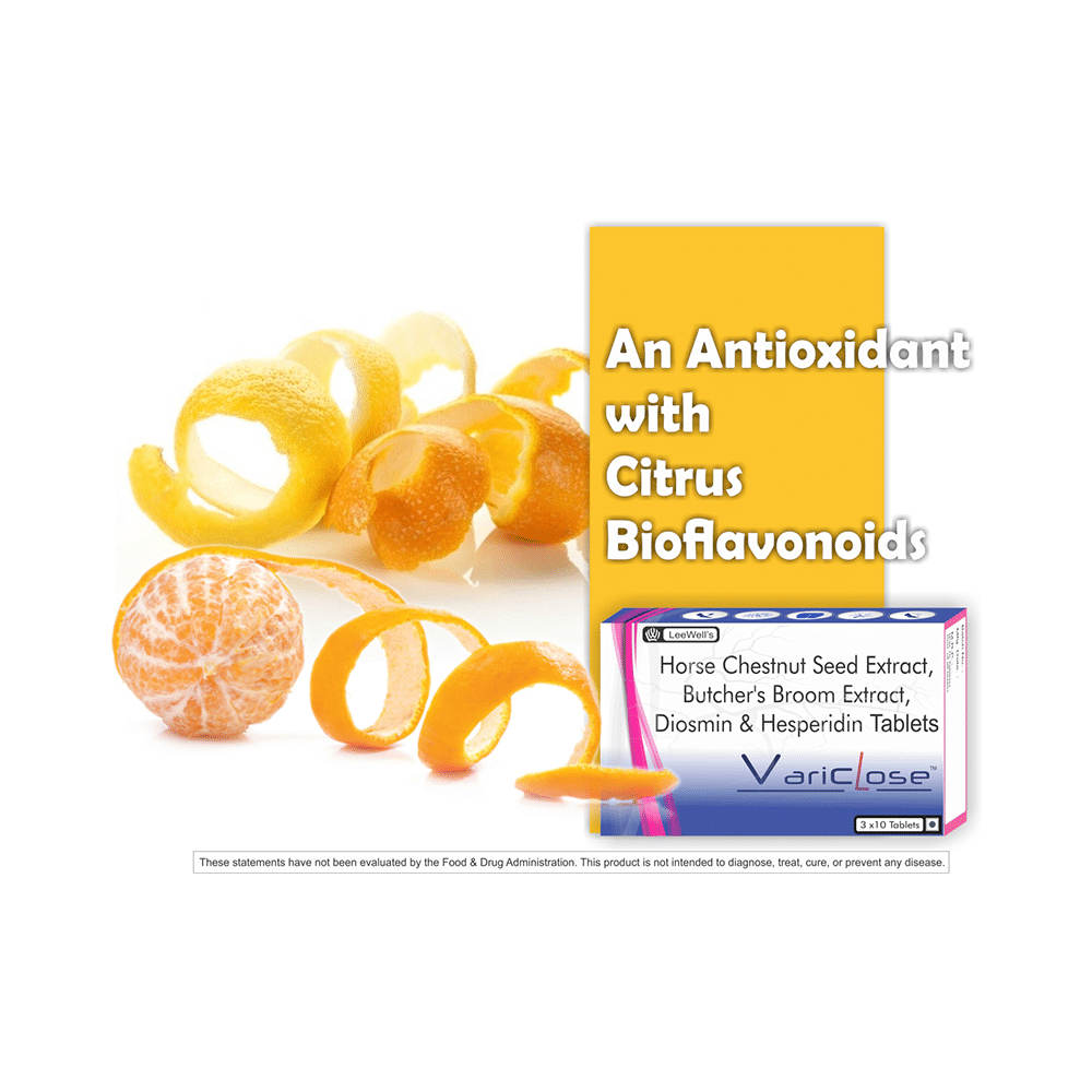 Variclose Poor Blood Flow, Micro Circulation Aid for Varicose Veins & Piles - Aescin, Diosmin & Hesperidin Tablet - Image 3