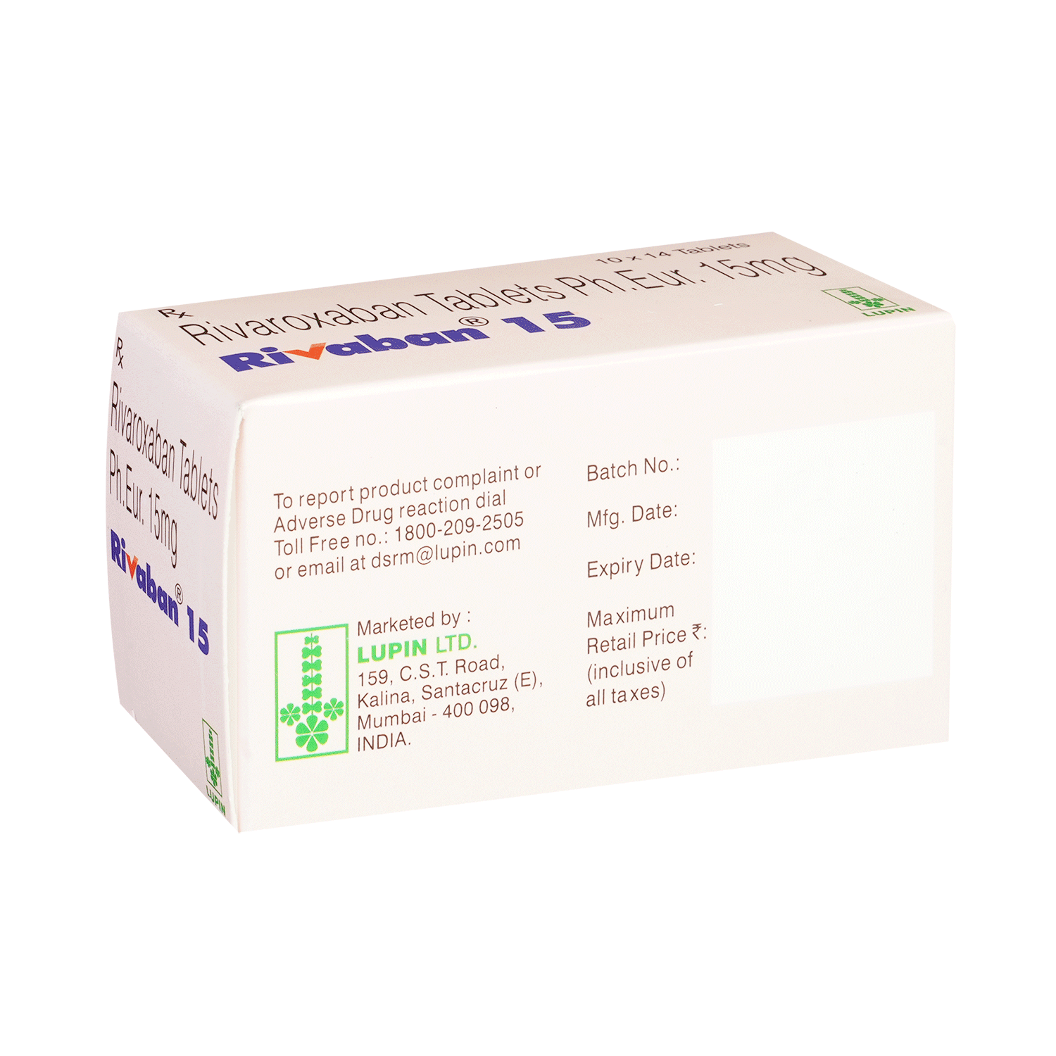 Rivaban 15 Tablet - Image 3